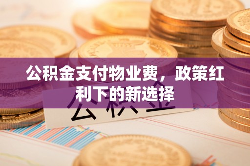 靖安公积金支付物业费，政策红利下的新选择