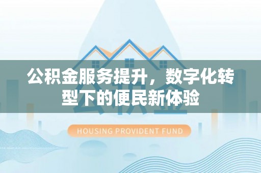 靖安公积金服务提升，数字化转型下的便民新体验