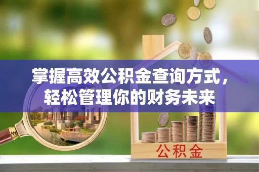 靖安掌握高效公积金查询方式，轻松管理你的财务未来