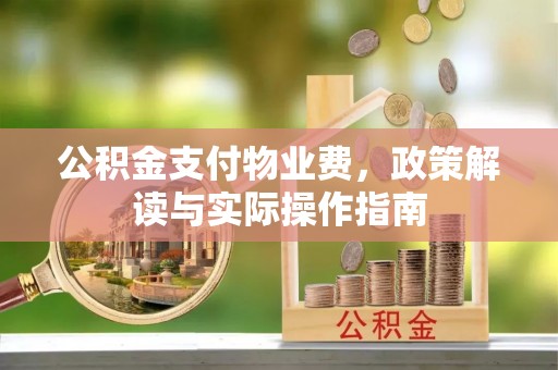 靖安公积金支付物业费，政策解读与实际操作指南