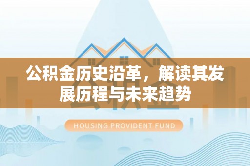 靖安公积金历史沿革，解读其发展历程与未来趋势