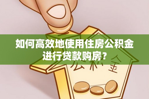 靖安如何高效地使用住房公积金进行贷款购房？