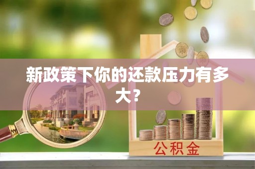 靖安新政策下你的还款压力有多大？